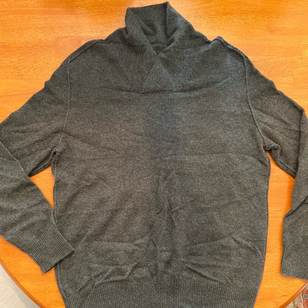 100% Cashmere Mini Shawl Collar Pullover,